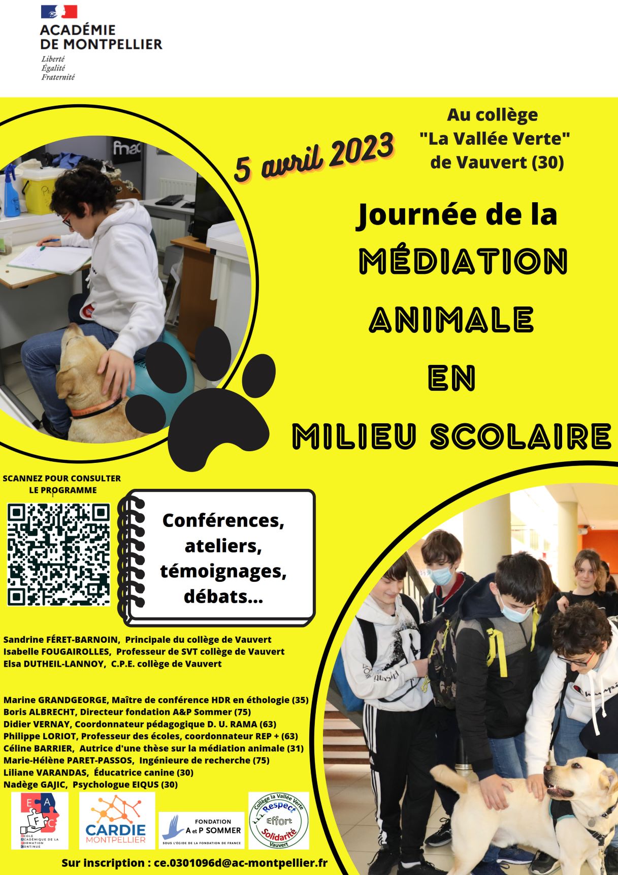 CARDIE-230322- Affiche journée médiation animale 5 avril