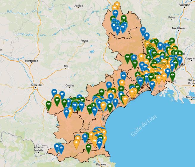 Carte des écoles labellisées