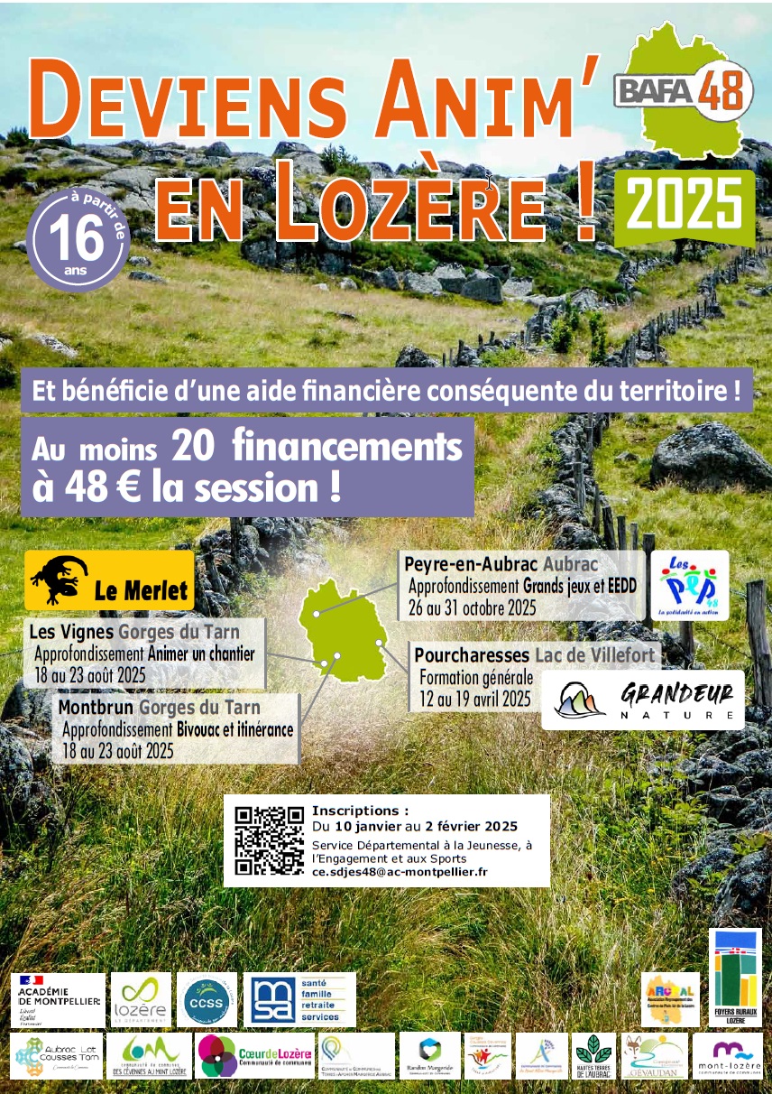 Affiche BAFA Lozère 2025