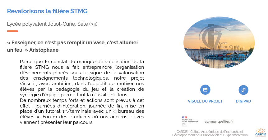 CARDIE MAI 2025 100 mots STMG Lycée Curie Sète