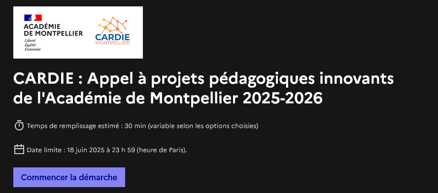 CARDIE MAI 2025 Appel à projets 25-26