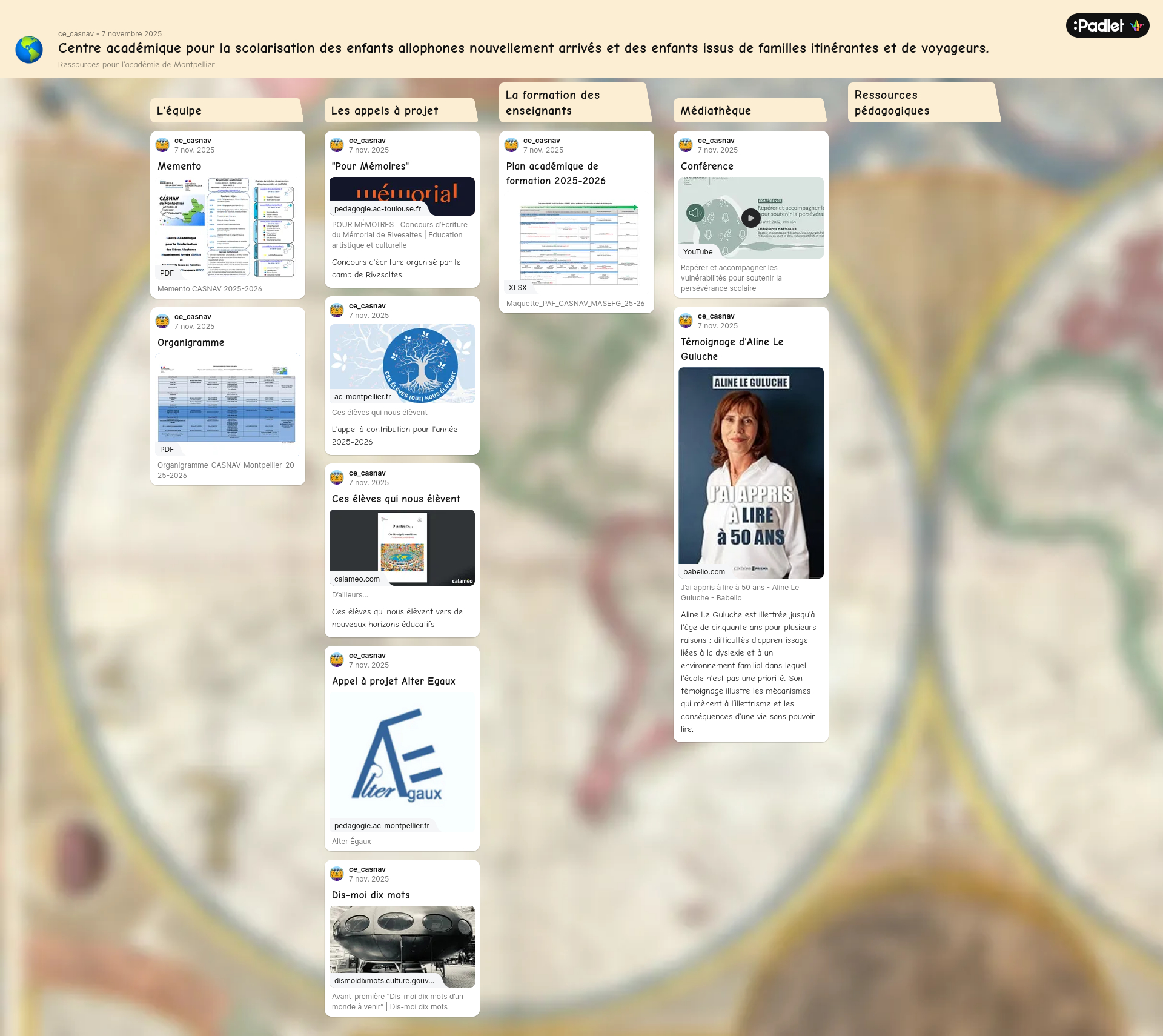 Image du padlet