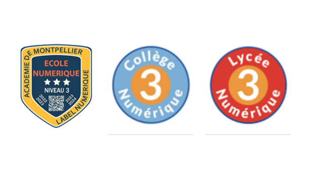 Différents labels de niveau 3 (école, collège, lycée)