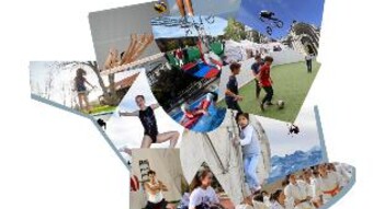 Carte de france avec des photos de différents sports