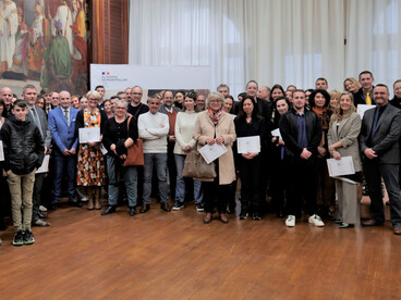 photo de groupe des lauréats du label égalité filles-garçons