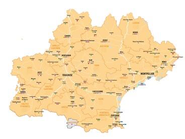 Carte de la région académique Occitanie